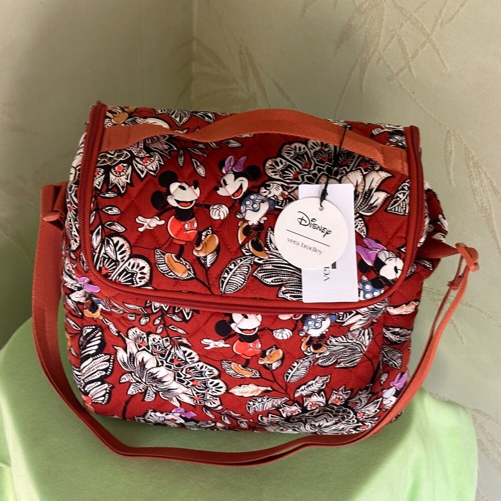 VERA BRADLEY DISNEY LUNCH CROSSBODY BAG :NWT MICKEY & MINNIE'S FLIRTY FLORAL - Picture 2 of 16